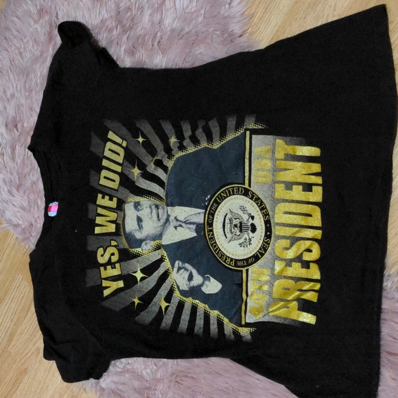 💟3 for $10💟Y2K Obama Glitter Shirt - Picture 1 of 6